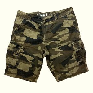 Raw x Men's Cotton Straight Military Cargo Shorts Camouflage